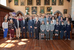 FREE IMAGE- NO REPRO FEE. University College Cork on Friday the 18th of May 2018 in the Aula Max hosted an event to celebrate the Gaelscoileanna in Cork. Pupils and teachers from a number of school were guests of UCC President, Professor Patrick O Shea. Photo By Tomas Tyner, UCC.